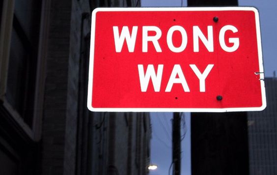wrong way